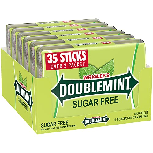 WRIGLEY'S DOUBLEMINT Mint Gum Chewing Gum Mega Pack, 35 Stick (Pack of 6)
